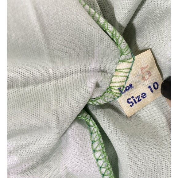 Vintage Marty Gutmacher Pleated Skirt & Blouse Set Size 10 Green White Mod 60’s - Picture 15 of 15